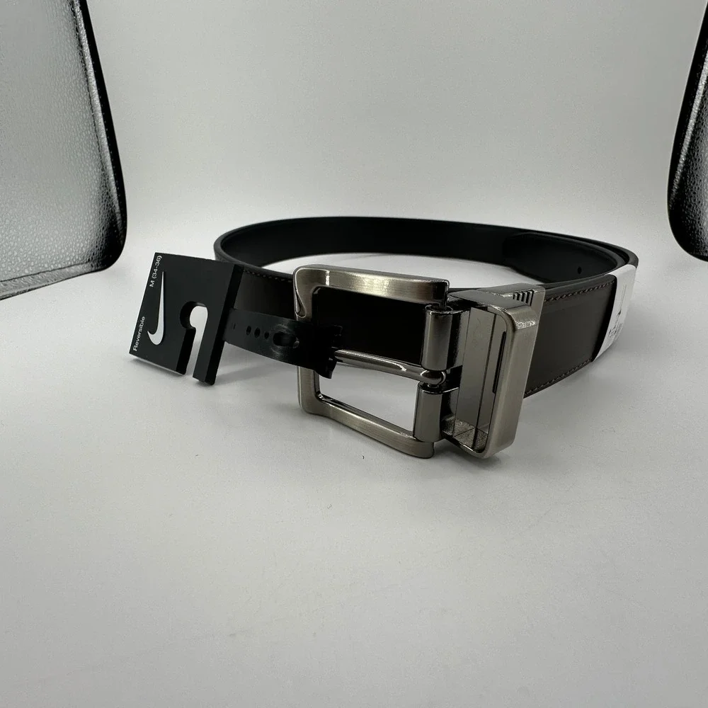 Nike Reversible Belt Black Brown Men Size Medium (34-36) Classic Logo Buckle NEW